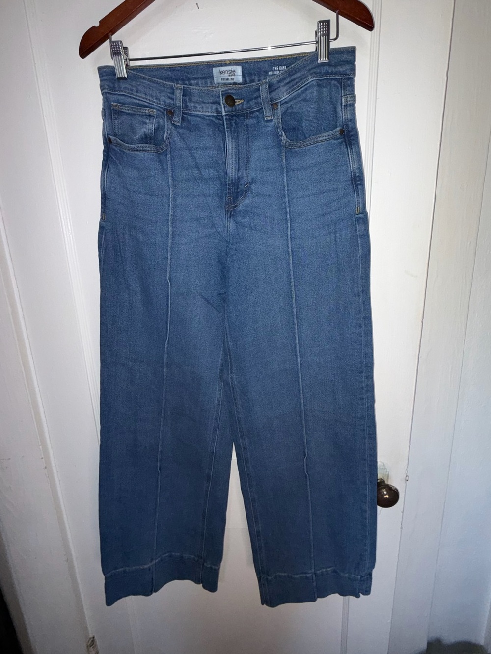 Kensie Vintage Luxe Wide-Leg High-Rise Jeans “the Kaya” 8/29